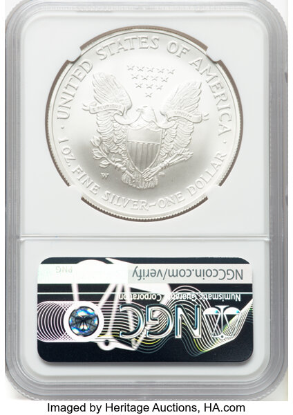 image for: 2007-W Silver Eagle, Burnished $1  NGC MS70