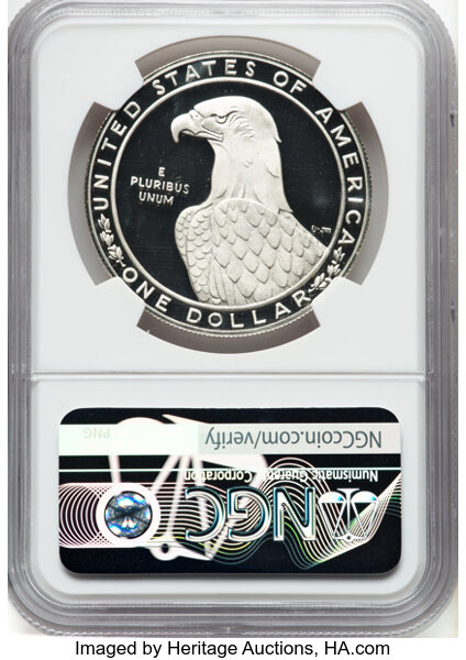 thumbnail for: 1983-S Los Angeles Olympiad Discus Thrower S$1 NGC PR70 DCAM