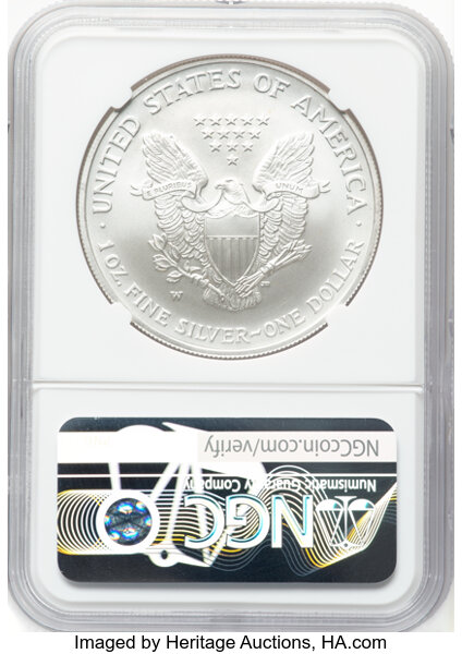 thumbnail for: 2007-W Silver Eagle, Burnished $1  NGC MS70