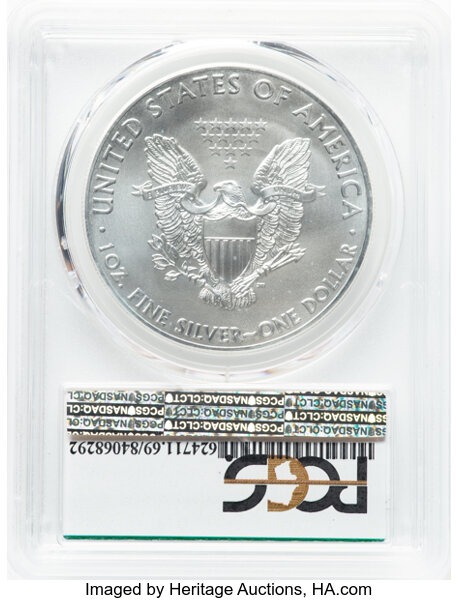 image for: 2015-(P) Silver Eagle, Struck at Philadelphia Mint $1  PCGS MS69