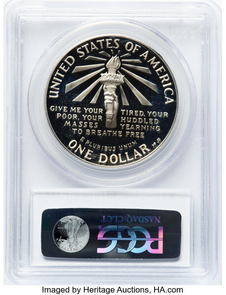 thumbnail for: 1986-S Statue of Liberty S$1 PCGS PR70 DCAM