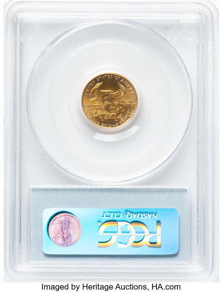 thumbnail for: 1999-W Gold Eagle, Unfinished Proof Dies $5  PCGS MS69