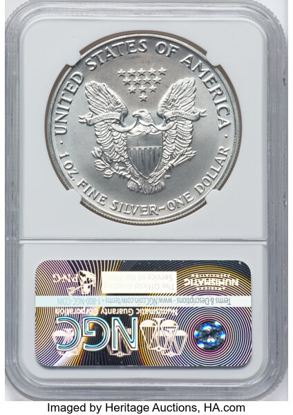 image for: 1990 Silver Eagle $1  NGC MS70