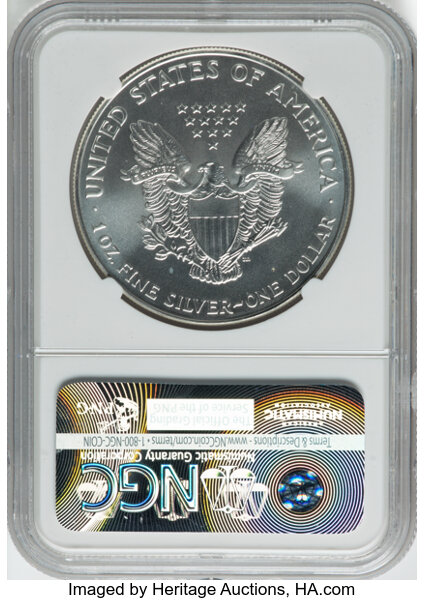 image for: 1994 Silver Eagle $1  NGC MS70