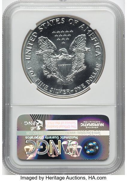 image for: 1988 Silver Eagle $1  NGC MS70