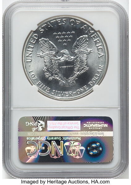 image for: 1989 Silver Eagle $1  NGC MS70