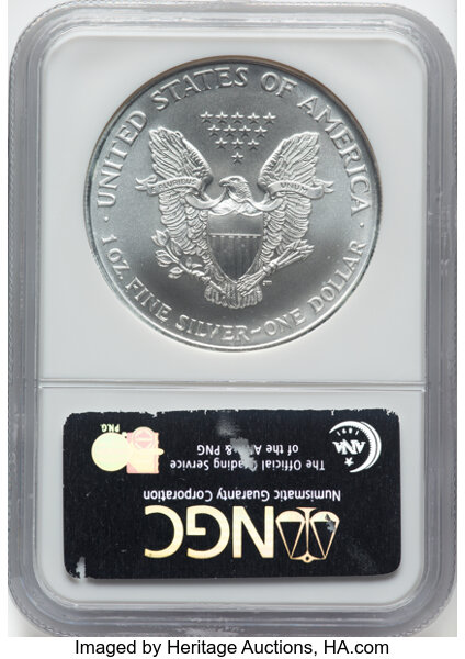 image for: 1997 Silver Eagle $1  NGC MS70