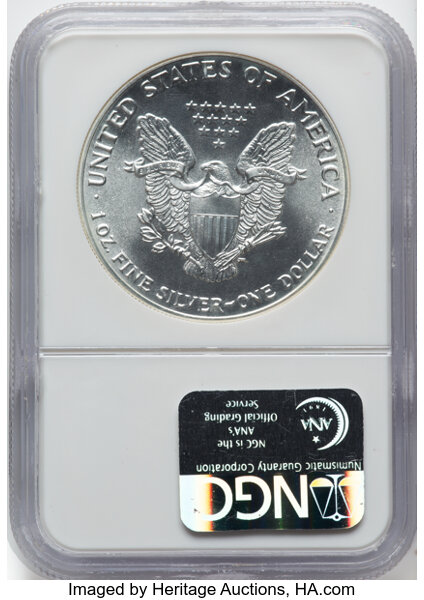 image for: 1986 Silver Eagle $1  NGC MS70