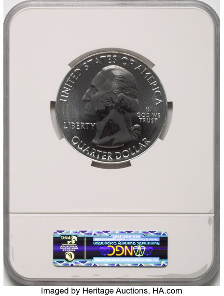 image for: 2011 25C Gettysburg, Five Ounce Silver, Early Releases, Gem Uncirculated NGC....