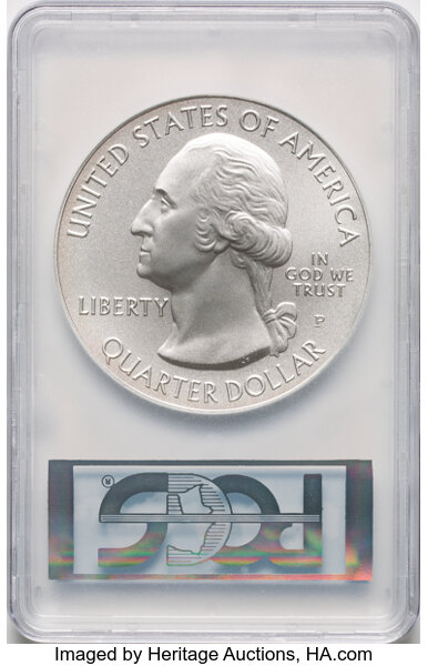 image for: 2010-P 25C Yellowstone National Park, Five-Ounce Silver, First Strike, SP70 NGC....