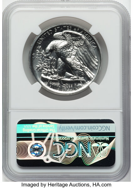 image for: 2021 $25 Palladium Eagle, High Relief, First Day of Issue, MS70 NGC....