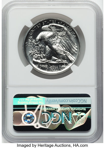 image for: 2021 $25 Palladium Eagle, High Relief, First Day of Issue, MS70 NGC....