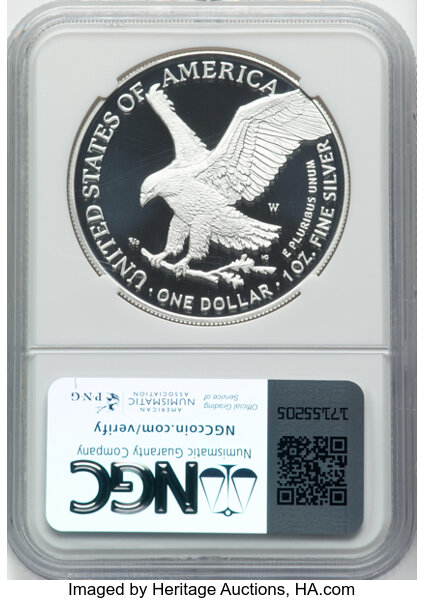 image for: 2024-W Silver Eagle, Burnished $1  NGC MS70