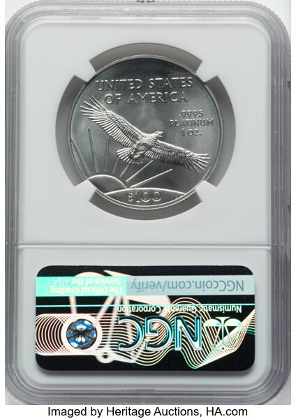 image for: 2022 $100 One-Ounce Platinum Eagle, Statue of Liberty, First Day of Issue, MS70 NGC....