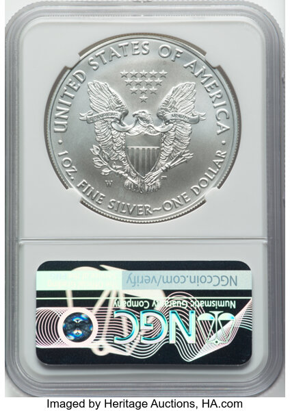 image for: 2019-W Silver Eagle, Burnished $1  NGC MS70