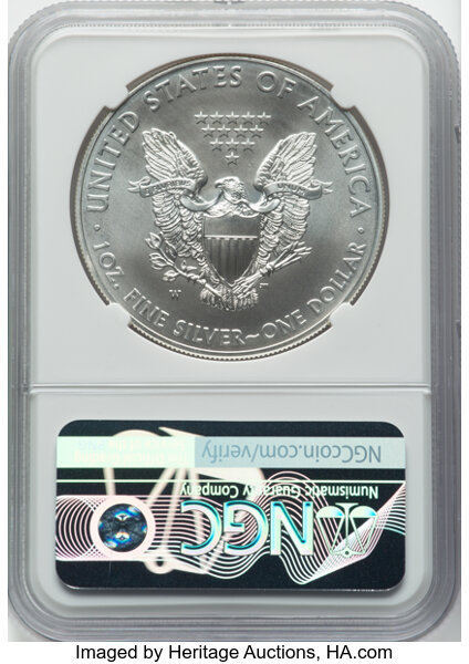 image for: 2012-W Silver Eagle, Burnished $1  NGC MS70