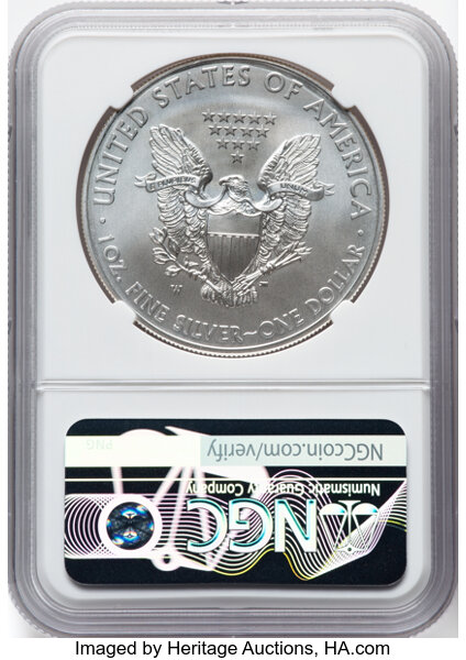 image for: 2013-W $1 Silver Eagle, Burnished, MS70 NGC. Authentic hand-signed, John M. Mercanti....