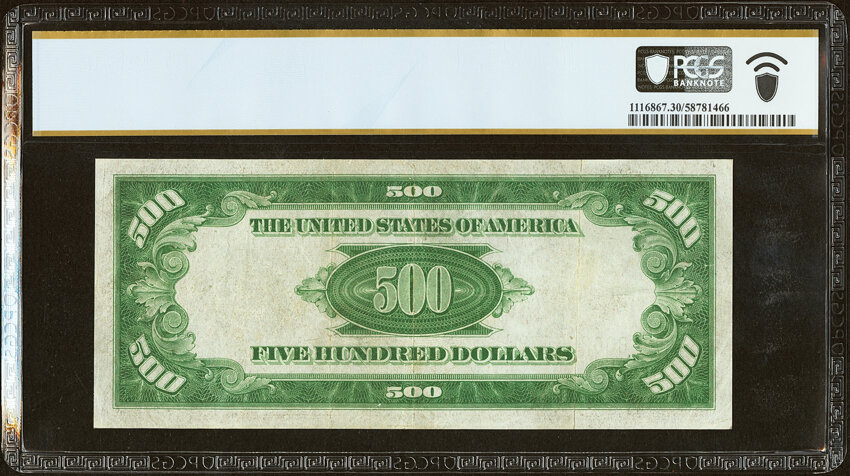 image for: Fr. 2201-B $500 1934 Federal Reserve Note. PCGS Banknote Very Fine 30....