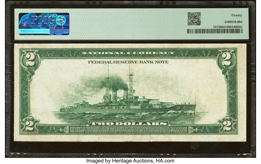 image for: Fr. 757 $2 1918 Federal Reserve Bank Note PMG Very Fine 20....