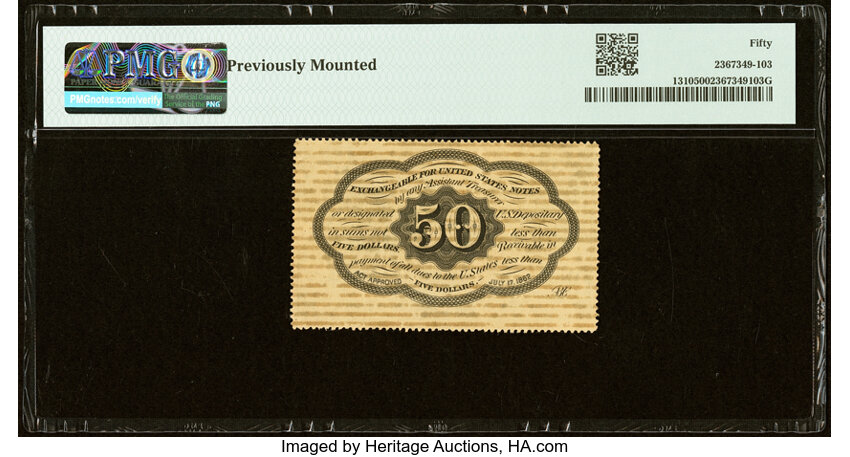 image for: Fr. 1310 50¢ First Issue PMG About Uncirculated 50....