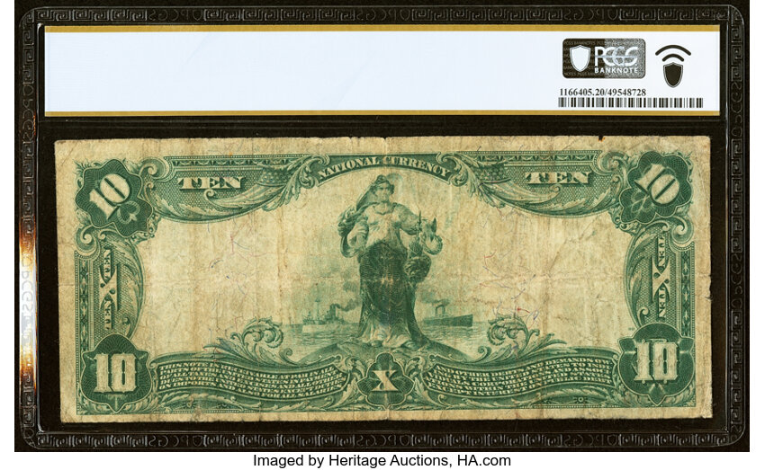 image for: Pensacola, FL - $10 1902 Plain Back Fr. 628 The Citizens & Peoples National Bank Ch. # (S)9007 PCGS Banknote Very Fine 20....