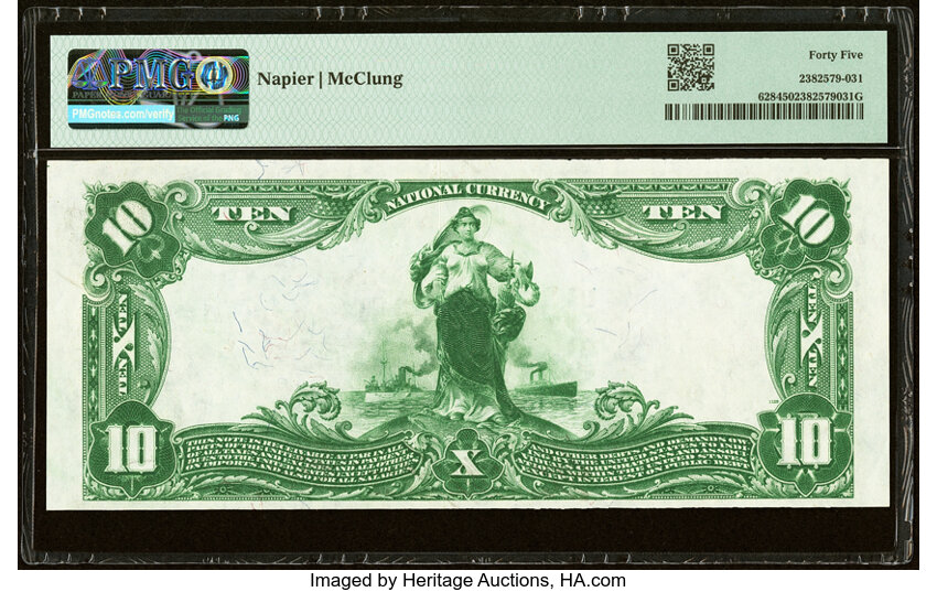 image for: Chicago, IL - $10 1902 Plain Back Fr. 628 The National Bank of the Republic Ch. # 4605 PMG Choice Extremely Fine 45....