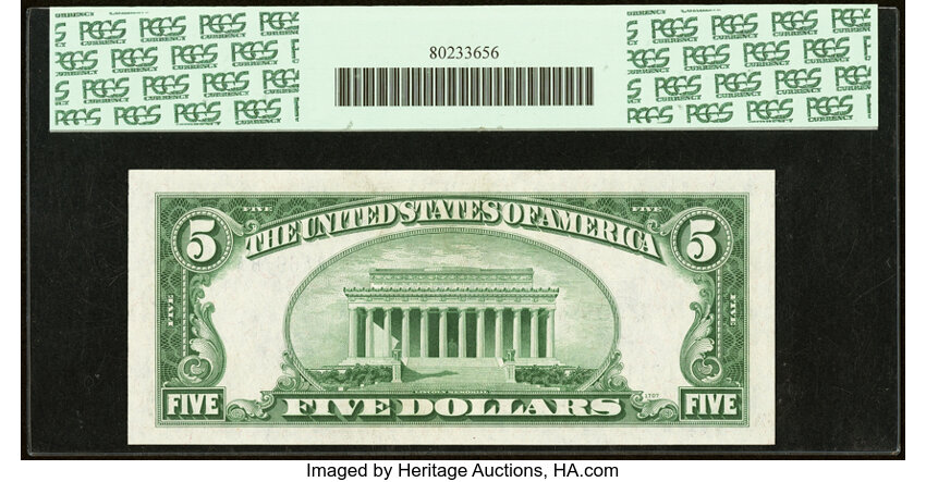 image for: Fr. 1652 $5 1934B Silver Certificate. PCGS Superb Gem New 68PPQ....