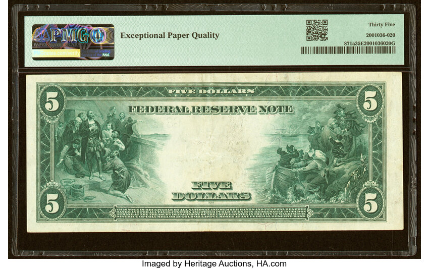 image for: Fr. 871a $5 1914 Federal Reserve Note PMG Choice Very Fine 35 EPQ....