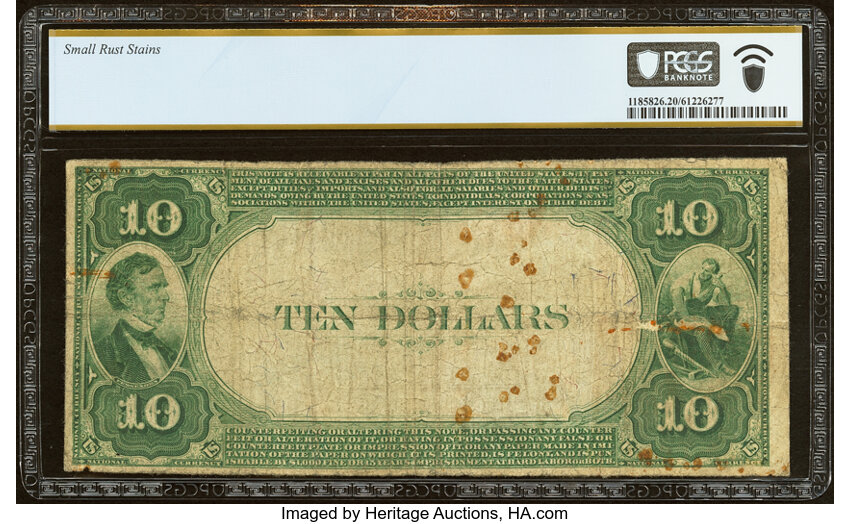 image for: Armstrong, IA - $10 1882 Value Back Fr. 577 The First National Bank Ch. # (M)5442 PCGS Banknote Very Fine 20 Details....