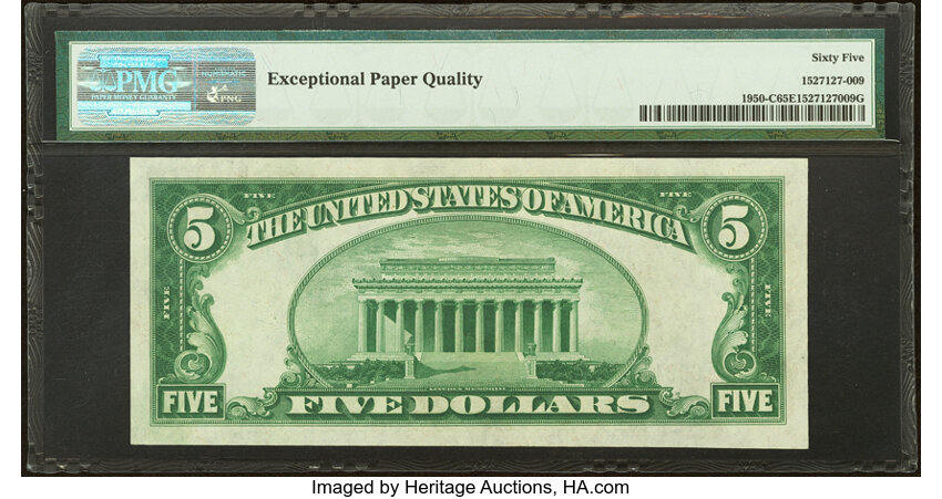 image for: Fr. 1950-C $5 1928 Federal Reserve Note. PMG Gem Uncirculated 65 EPQ....