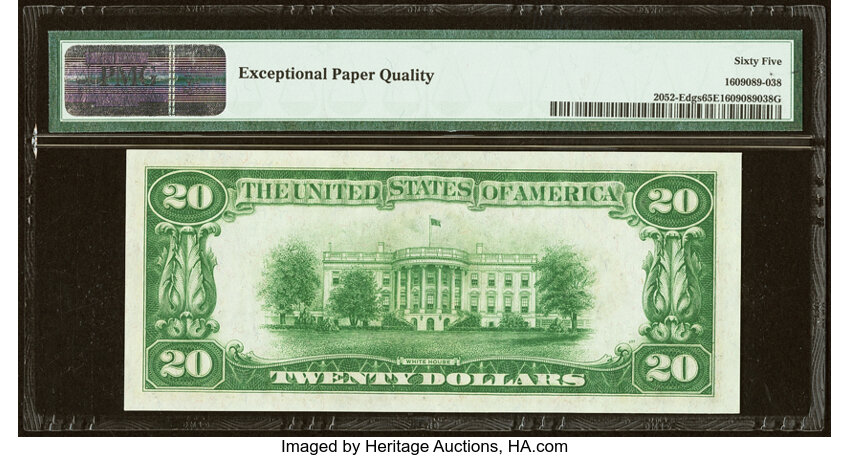 image for: Fr. 2052-E $20 1928B Federal Reserve Note. PMG Gem Uncirculated 65 EPQ....