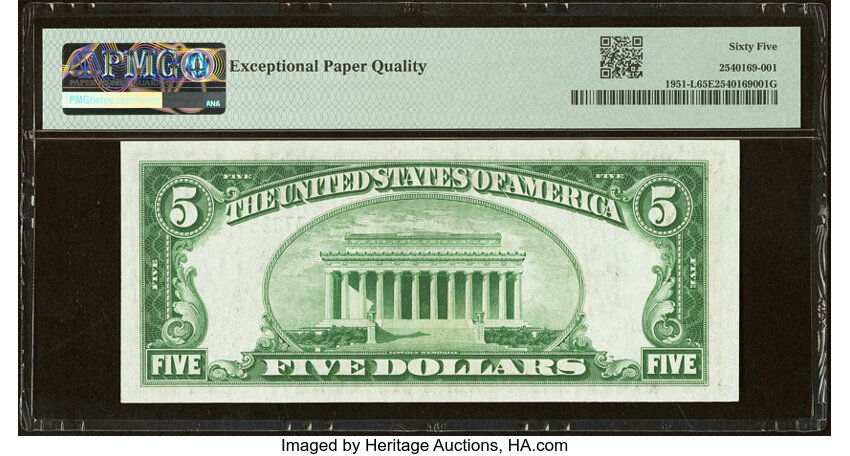 image for: Fr. 1951-L $5 1928A Federal Reserve Note. PMG Gem Uncirculated 65 EPQ....