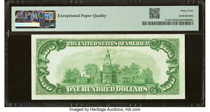image for: Fr. 2150-D $100 1928 Federal Reserve Note. PMG Choice Uncirculated 64 EPQ....