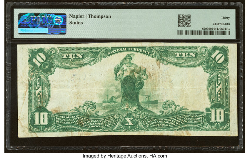 image for: Redwood, NY - $10 1902 Plain Back Fr. 629 The Redwood National Bank Ch. # (E)10374 PMG Very Fine 30....