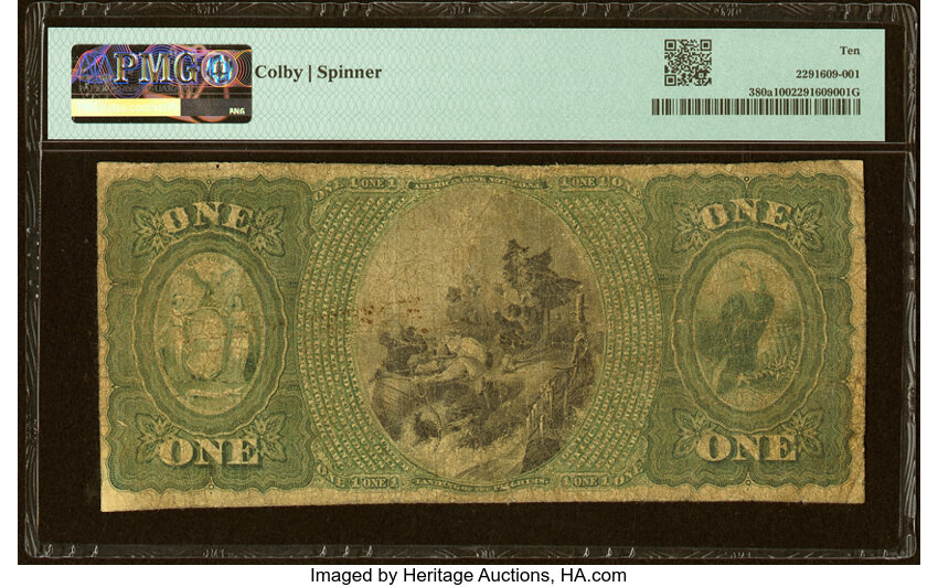 image for: Troy, NY - $1 Original Fr. 380a The Central National Bank Ch. # 1012 PMG Very Good 10....