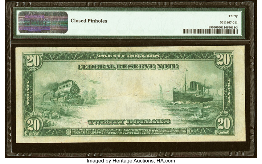 image for: Fr. 990 $20 1914 Federal Reserve Note PMG Very Fine 30....