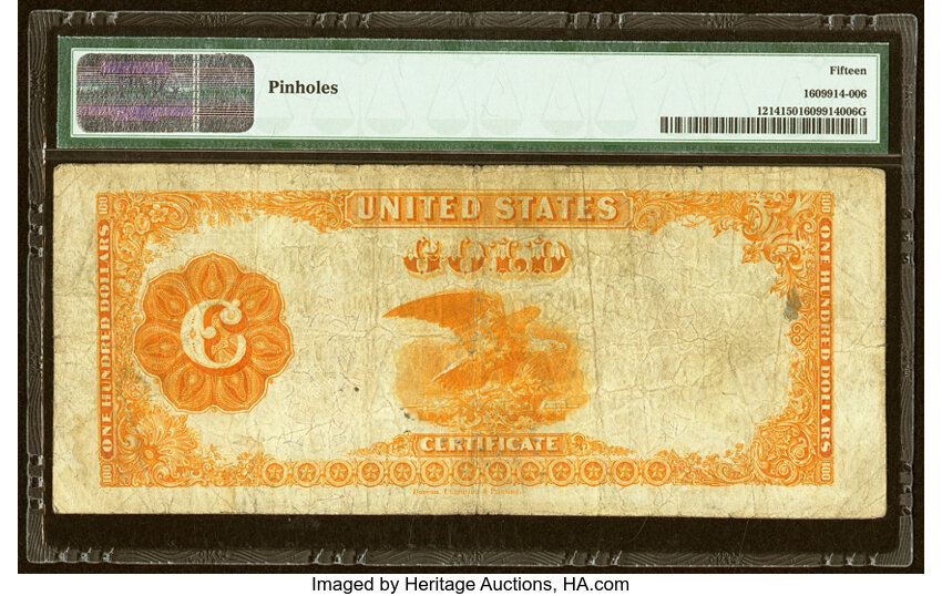 image for: Fr. 1214 $100 1882 Gold Certificate PMG Choice Fine 15....