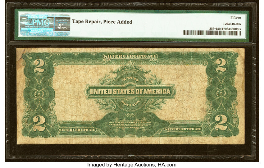 image for: Fr. 256* $2 1899 Silver Certificate Star Note PMG Choice Fine 15 Net....