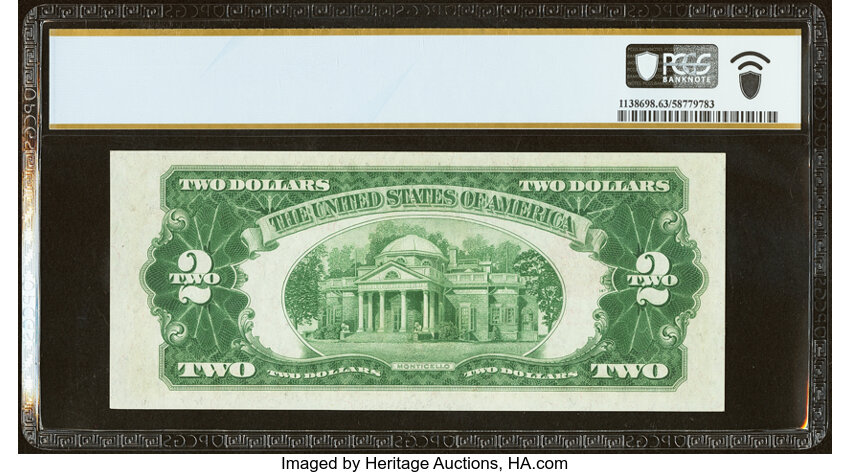 image for: Fr. 1502 $2 1928A Legal Tender Note. B-A Block. PCGS Banknote Choice Unc 63 PPQ....