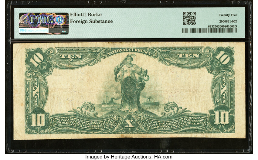 image for: Cresson, PA - $10 1902 Plain Back Fr. 633 The First National Bank Ch. # (E)5768 PMG Very Fine 25....