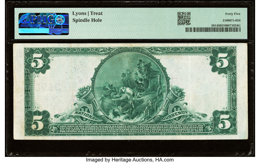 image for: Hammond, IN - $5 1902 Date Back Fr. 591 The First National Bank Ch. # (M)3478 PMG Choice Extremely Fine 45....
