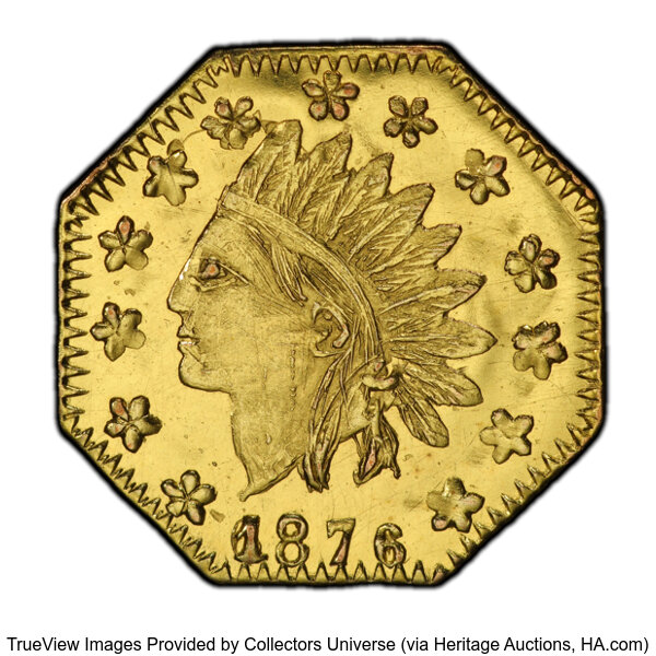 image for: 1876/6876 50C Indian Octagonal, BG-935, R.5, MS63 Prooflike PCGS. PCGS Population: 1 in 63, 0 finer (11/25). ...