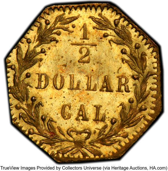 image for: 1874/3 50C Indian Octagonal, BG-945, High R.4, MS64+ PCGS. PCGS Population: 14 in 64 (1 in 64+), 2 finer (11/25). ...