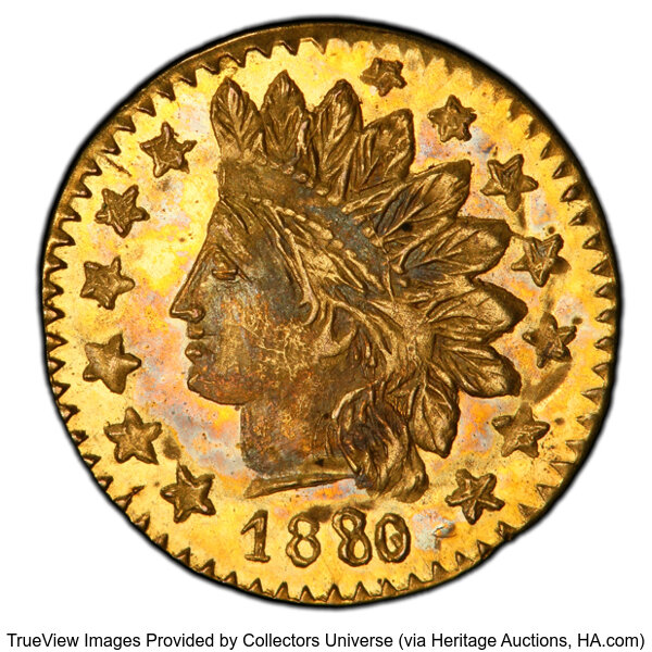 image for: 1880/76 25C Indian Round, BG-885, R.3, MS65 PCGS. PCGS Population: 18 in 65, 4 finer (11/25). ...