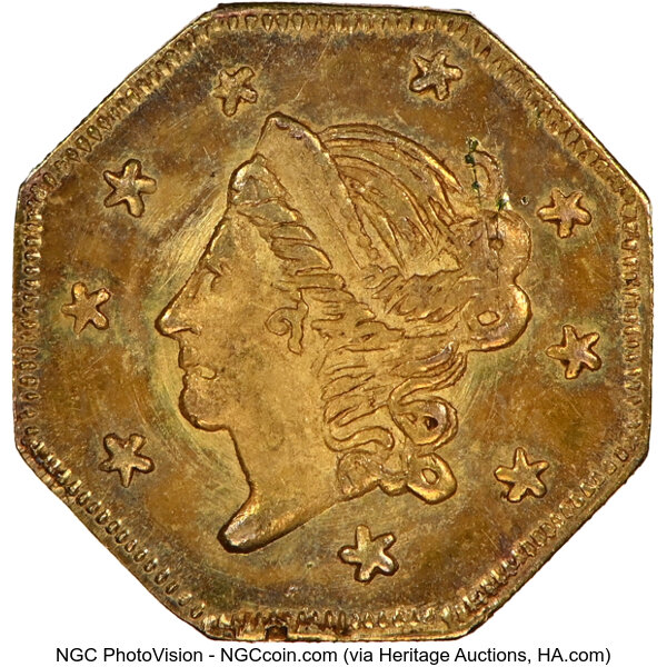 image for: 1871 50C Liberty Octagonal, BG-911, R.4, MS65 NGC. NGC Census: 7 in 65, 11 finer (11/25). ...