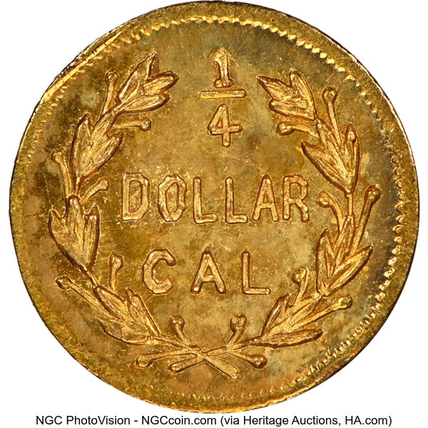 image for: 1871 25C Liberty Round, BG-861, Low R.5, MS64 NGC. NGC Census: 4 in 64, 1 finer (11/25). ...