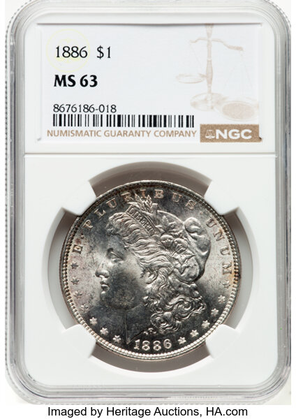 1886 Morgan Dollar Mint State (MS) Pricing Guide | The Greysheet