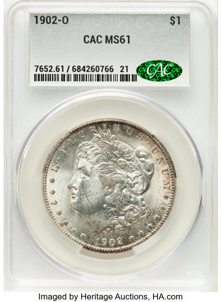 1902-O $1 MS61 CACG. Mintage 8,636,000. ...