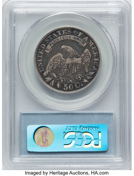 image for: 1829 50C Small Letters, O-107, R.3, Fine 12 PCGS. Ex: Manhattan Collection. PCGS Population: 3 in 12, 20 finer (11/25). CDN...