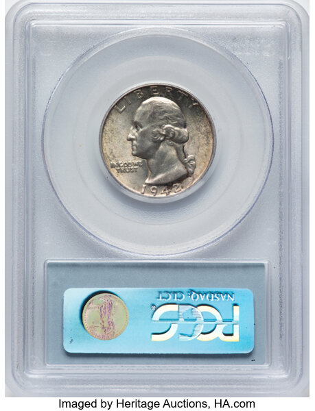 image for: 1942 25C Doubled Die Reverse, FS-801, MS63 PCGS. (FS-014). PCGS Population: (5/7). CDN: $600 Whsle. Bid for NGC/PCGS MS63. ...